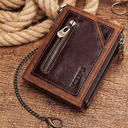 Men's Wallet Anti-theft Swiping RFID Leather Wallet Multifunctional